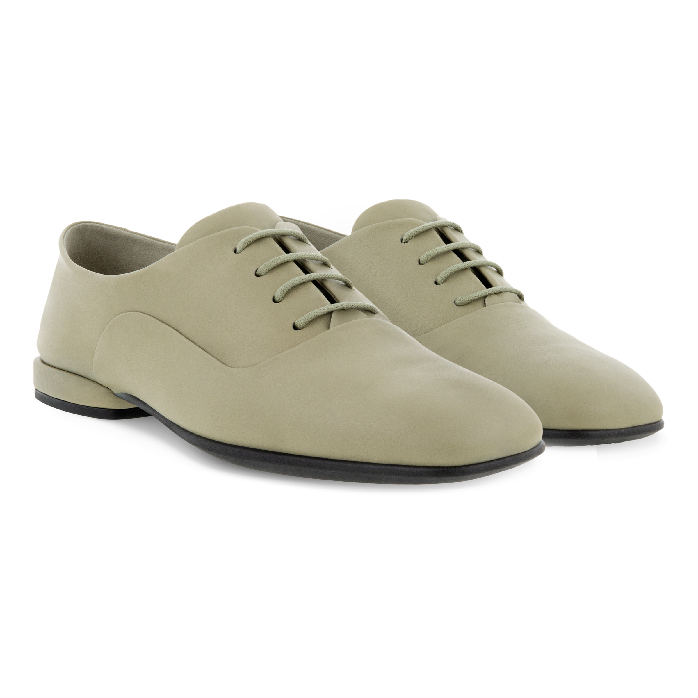 極美品】ecco ANINE SQUAREDフラットシューズ オリーブグレー 【公式通販】