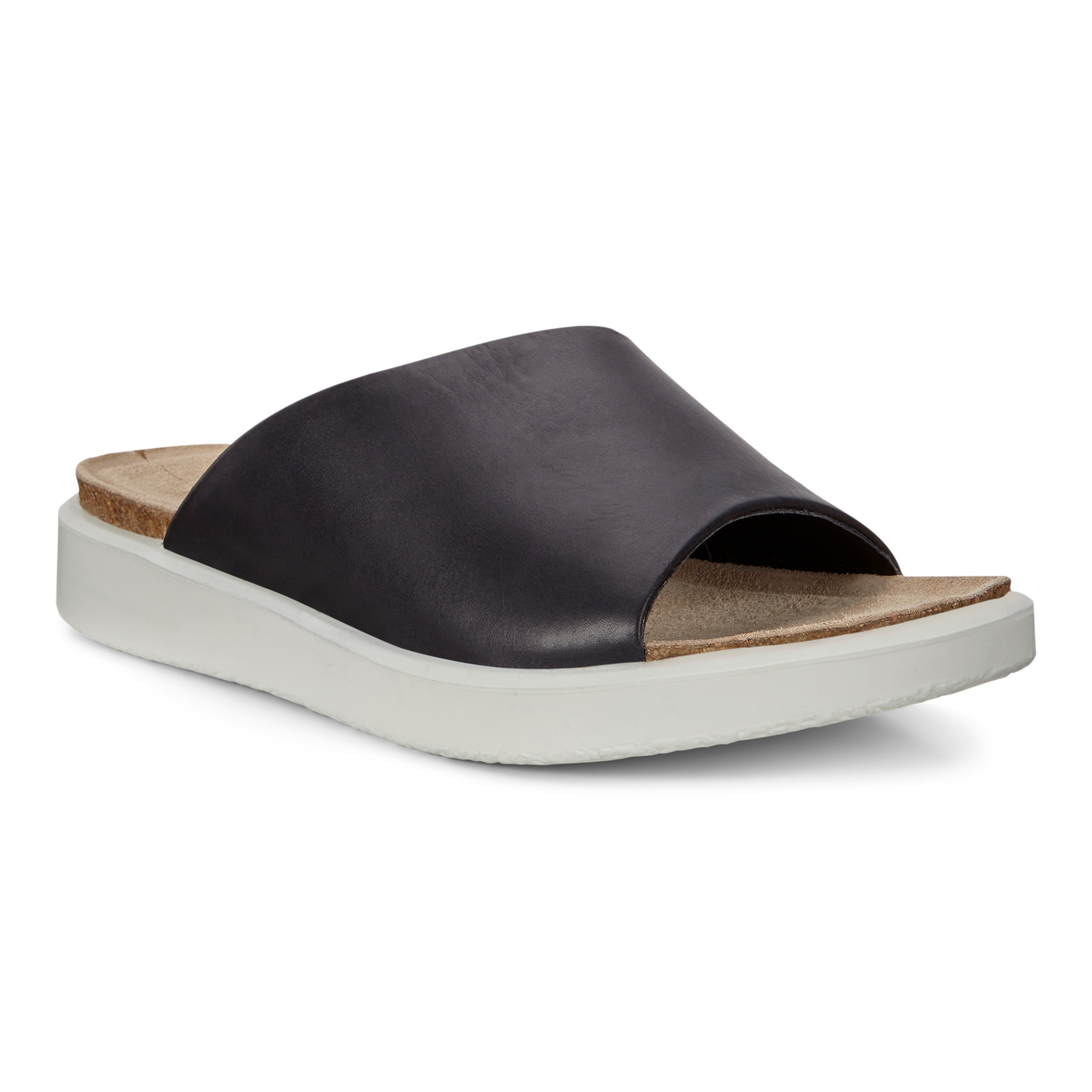 ECCO Corksphere Black Leather Sandals Ecco Corksphere | 271813-01001 - Womens from Rogerson Shoes UK main image 2