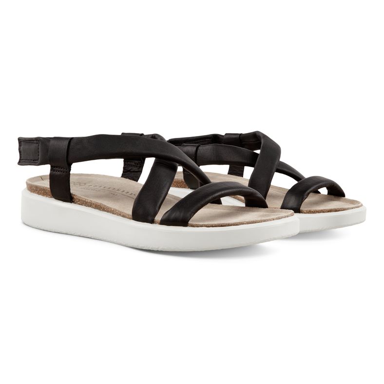 ECCO Corksphere Black Leather Sandals Ecco Corksphere | 271813-01001 - Womens from Rogerson Shoes UK main image 3