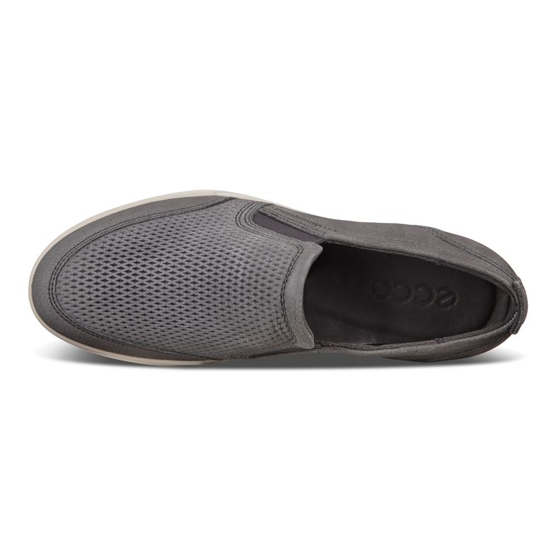 ECCO Mens Collin 2.0 Slip On Perf Leather Cut Out Detail Elastic Goring Grey 13 ECCO Men main image 4