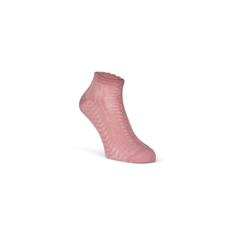 ECCO Short Cable Knit Socks (أحمر)