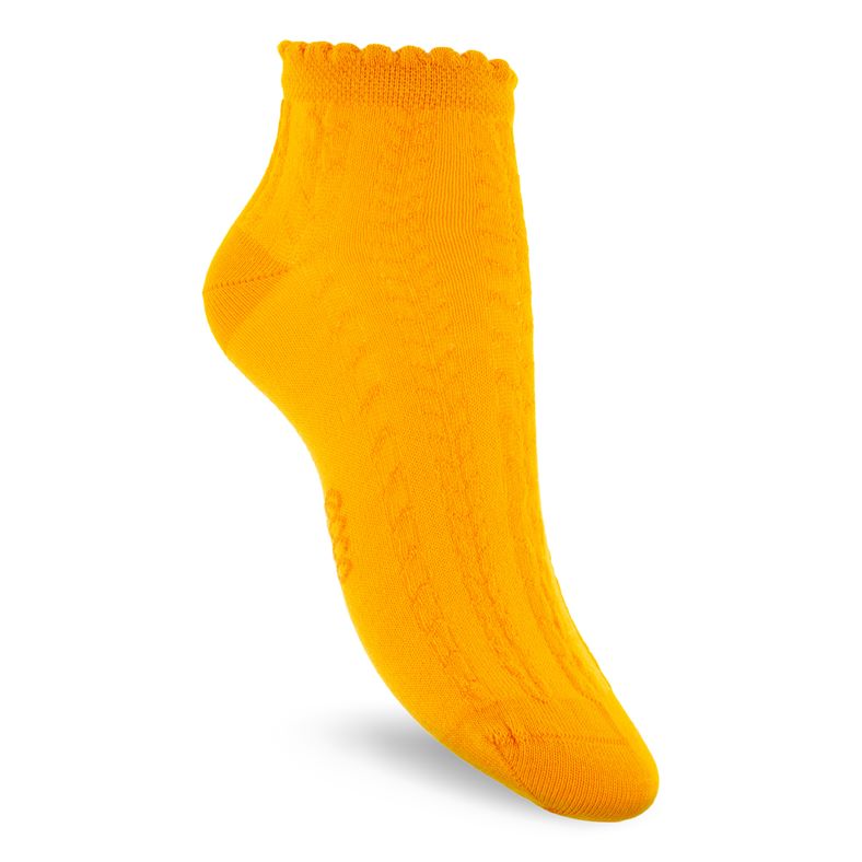 Short Cable Knit Socks (برتقالي)