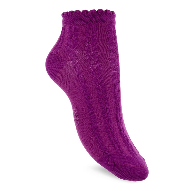 Short Cable Knit Socks (Purple)