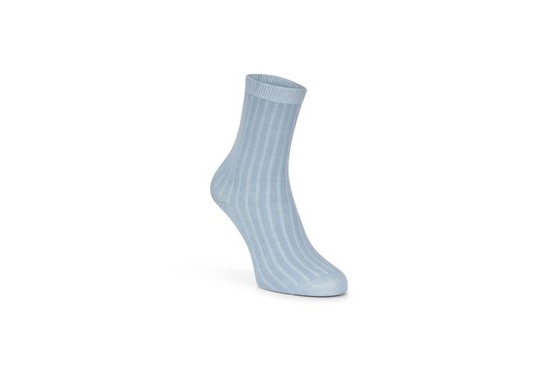 Ribbed Socks (أزرق)