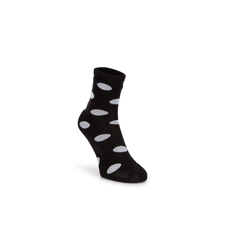 Contrast Dotted Socks Wom (Black)