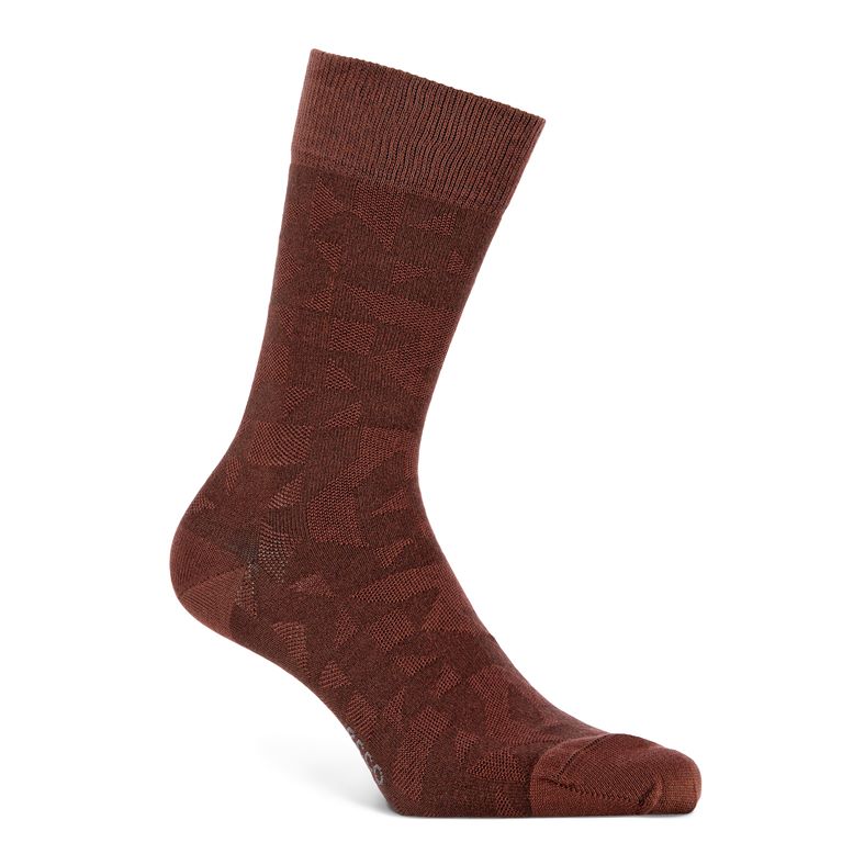 Geometrik Crew Socks (أحمر)