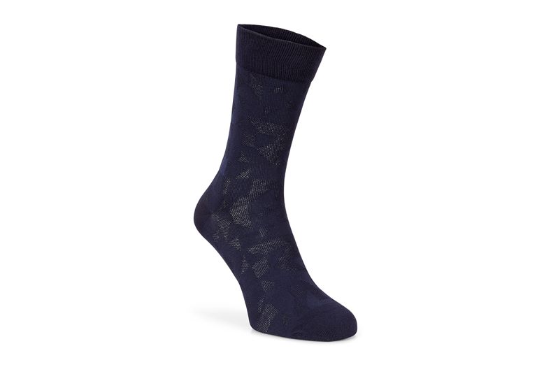 ECCO Geometrik Crew Socks (أزرق)
