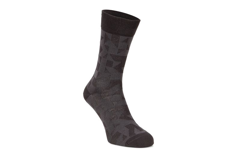 ECCO Geometrik Crew Socks (رمادي)