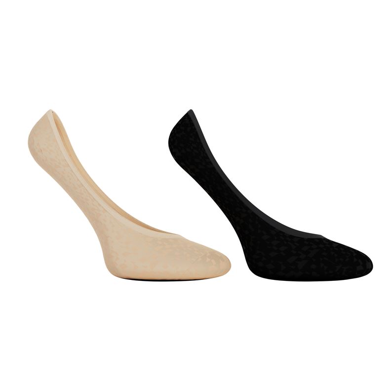 ECCO Footies (2 Pairs Pack) (Negro)