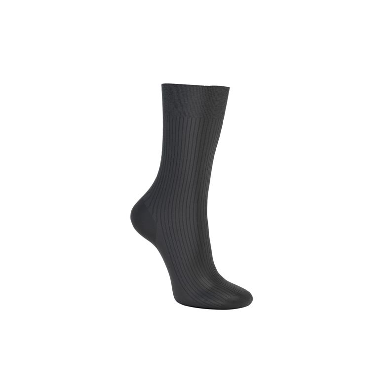 ECCO Womens Ribbed Socks (Negro)