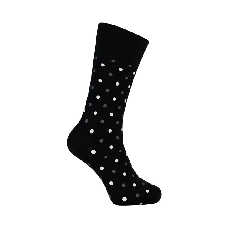 ECCO Classic Dotted Mid-cut Mens Polka Dot Socks (Negro)