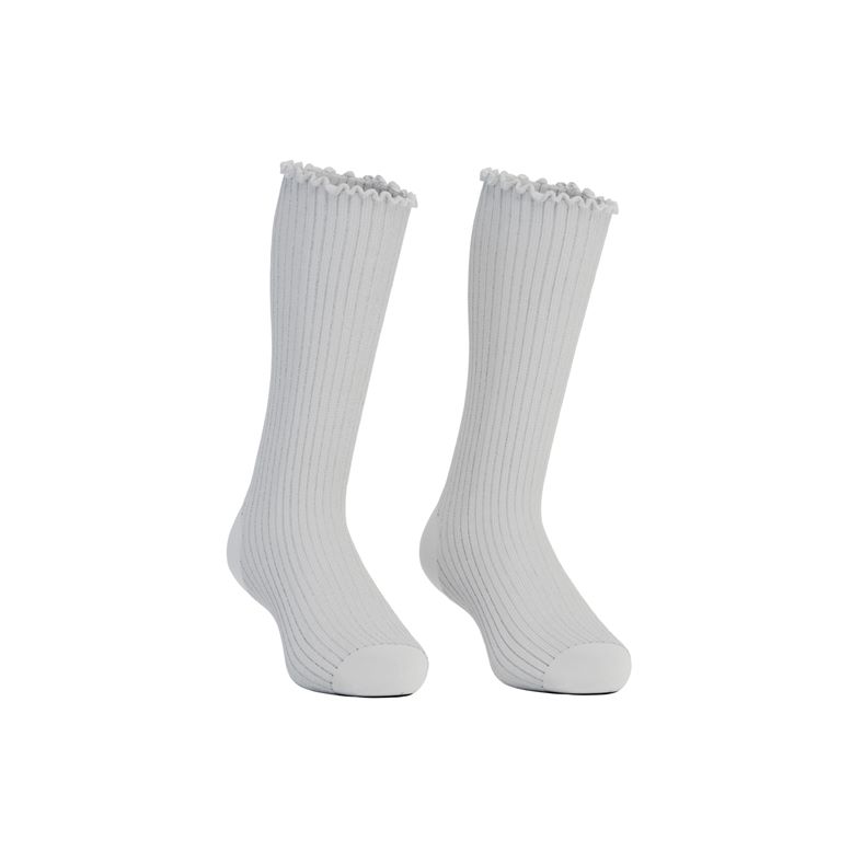 ECCO Play Ribbed Long-cut 2-pack Girls Ribbed Socks (Blanco)