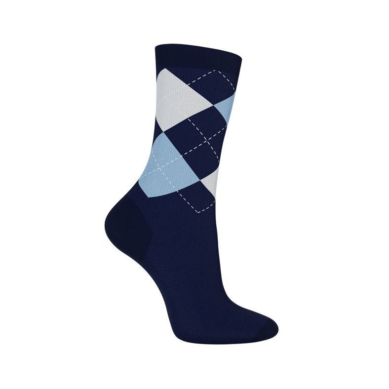 ECCO CLASSIC HARLEQUIN MID-CUT SOCKS (Azul)