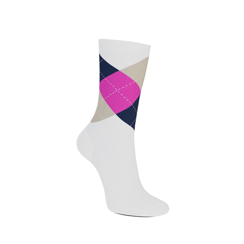 ECCO CLASSIC HARLEQUIN MID-CUT SOCKS (Blanco)