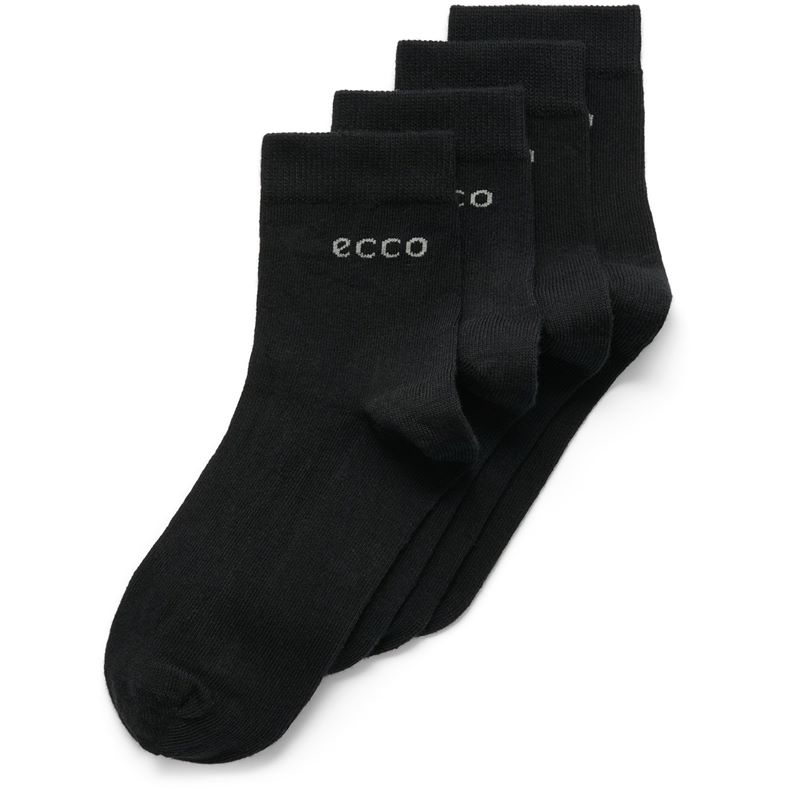 ECCO PLAY LONGLIFE MID-CUT SOCKS 2-PACK (Black)