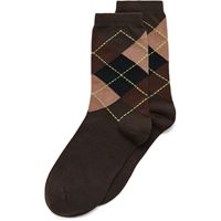 ECCO CLASSIC HARLEQUIN MID-CUT SOCKS (Brown)
