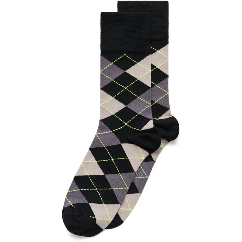 ECCO CLASSIC ARGYLE MID-CUT SOCKS (Black)