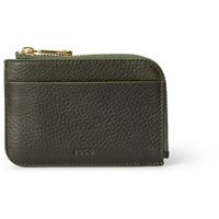 ECCO Card Case Zipped Pebbled Leather (Green)