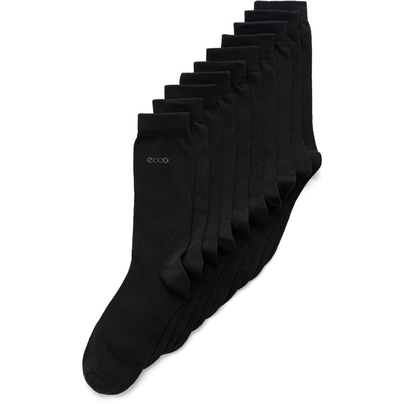 ECCO Classic Mid-cut 5-pack Ankle Socks Black (Black)