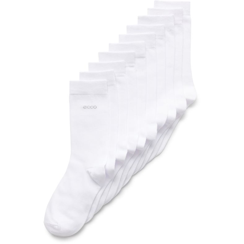 ECCO Classic Mid-cut 5-pack Ankle Socks Black (White)