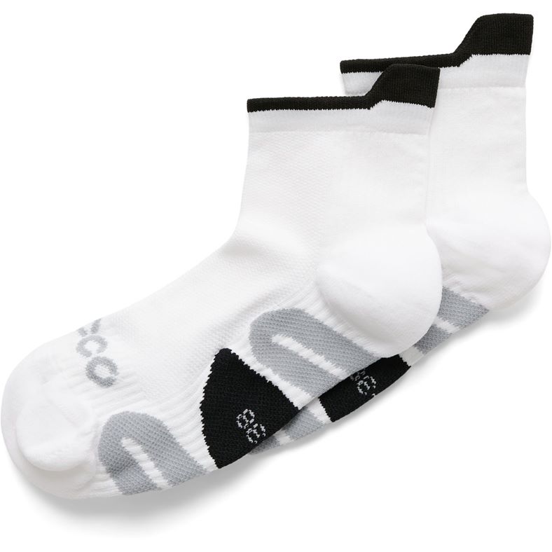 ECCO Tech Tour Lite Ankle-Cut Socks (White)