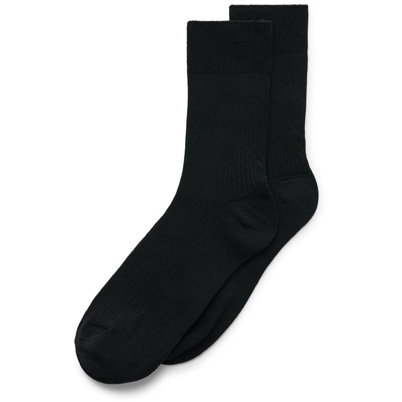 ECCO Vibe Ribbed Crew Socks Womens (Black)