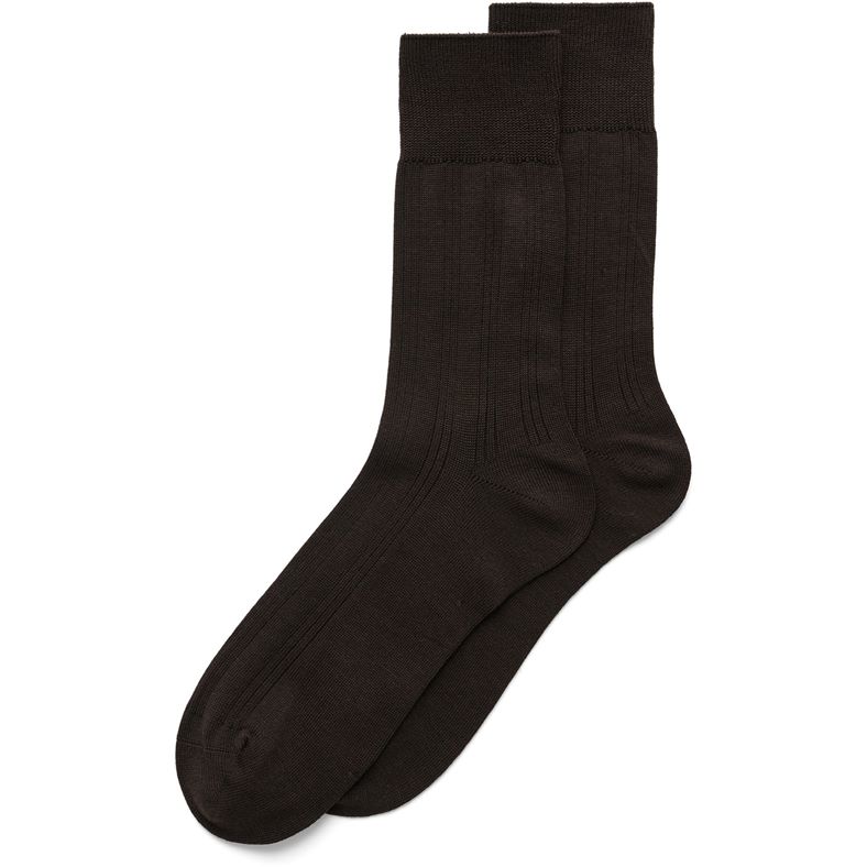 ECCO Mens Ribbed Socks (Brown)
