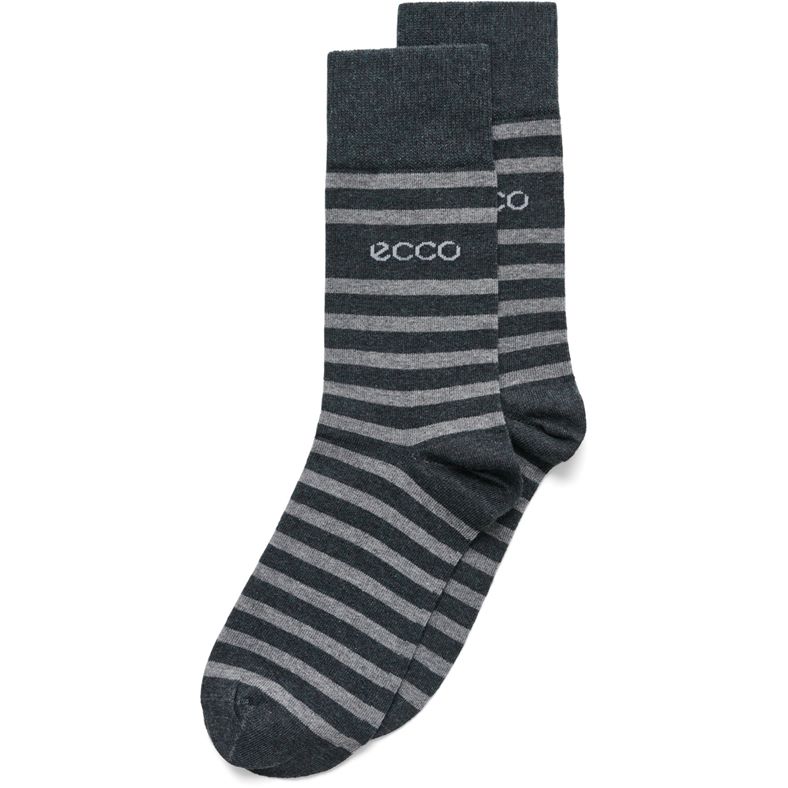 ECCO CLASSIC STRIPE MID-CUT SOCKS (Grey)