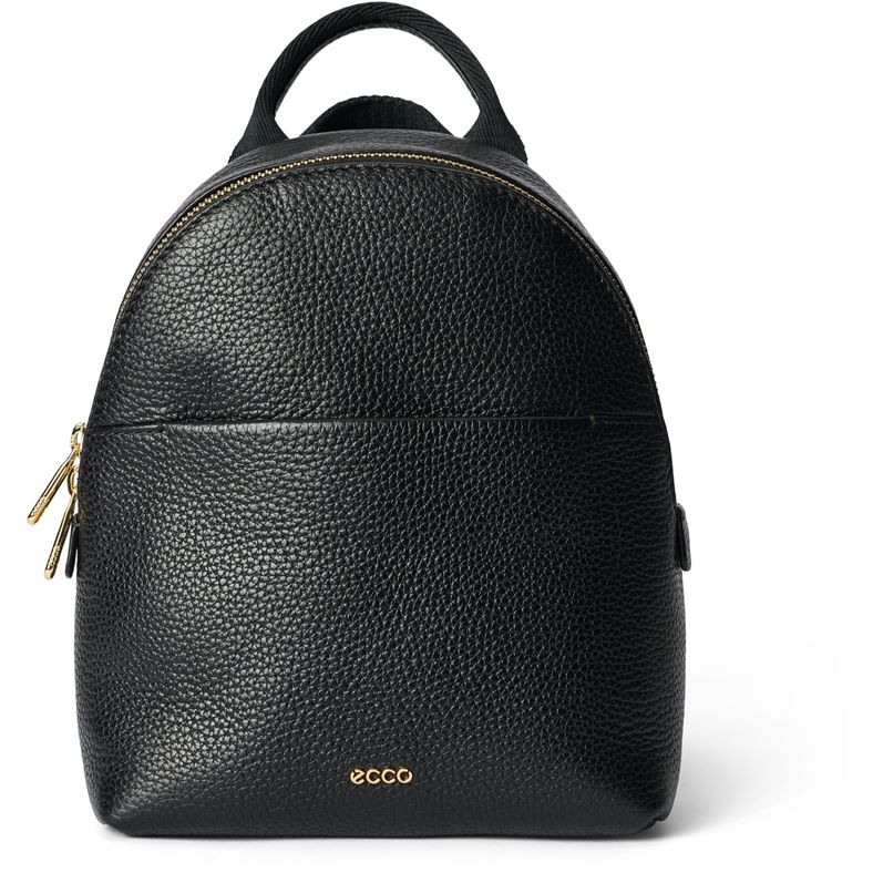 ECCO Round Pack S Pebbled Leather Bag (Black)