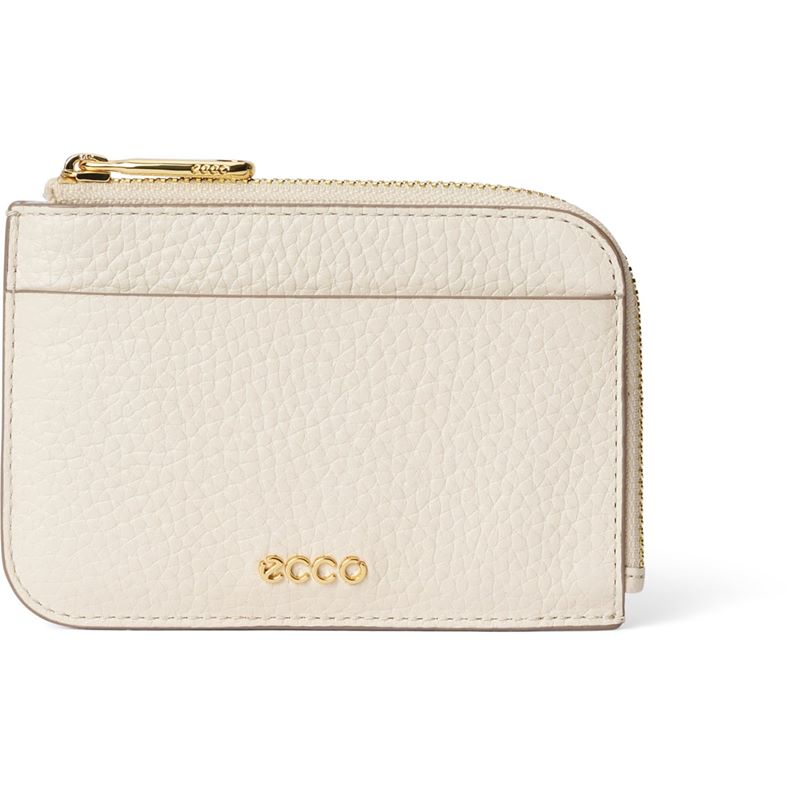 ECCO Card Case Zipped Pebbled Leather (Beige)
