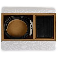 ECCO Belts Card Case Gift Set (Black)